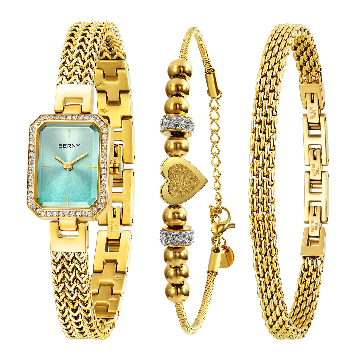 BERNY 2922L Women's Luxury Quartz Watch & Matching Bracelet Set - Top G Watches