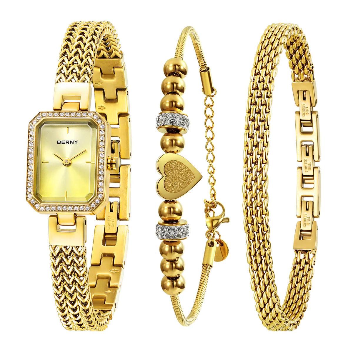 BERNY 2922L Women's Luxury Quartz Watch & Matching Bracelet Set - Top G Watches