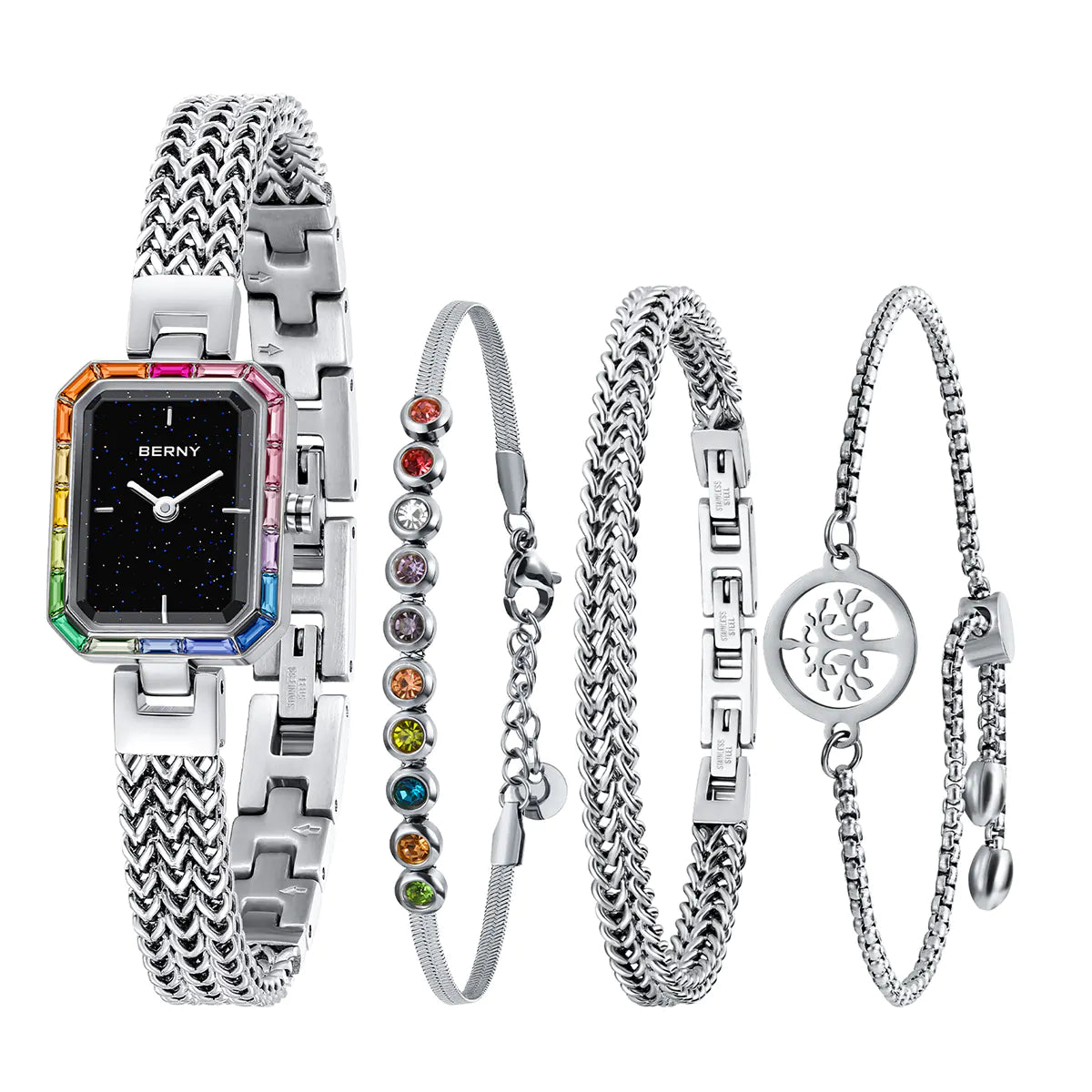 BERNY 2923L Women's Quartz Watch & Matching Bracelet Jewellery Set - Top G Watches