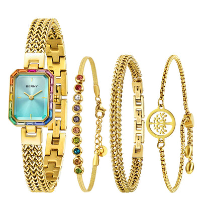 BERNY 2923L Women's Quartz Watch & Matching Bracelet Jewellery Set - Top G Watches