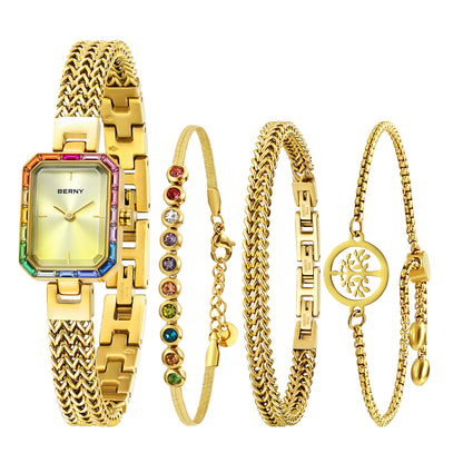 BERNY 2923L Women's Quartz Watch & Matching Bracelet Jewellery Set - Top G Watches
