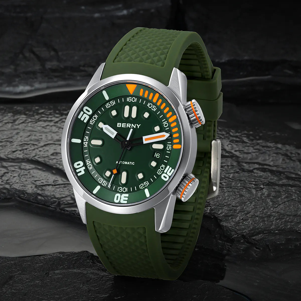 BERNY AM339M V3 Automatic Compressor-Style Diver Watch – 200M Sapphire