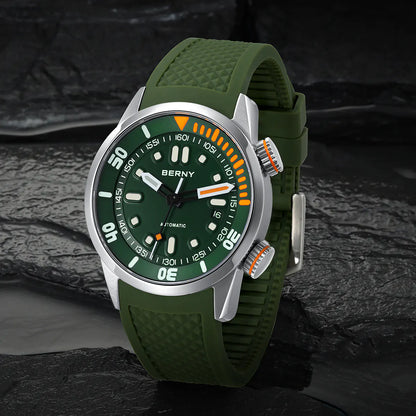 BERNY AM339M V3 Automatic Compressor-Style Diver Watch – 200M Sapphire