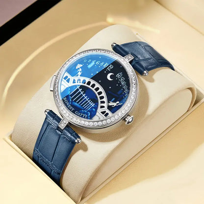 BONEST GATTI BG3004 Pont des Amoureux “Lovers’ Bridge” Animated Ladies Watch