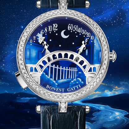 BONEST GATTI BG3004 Pont des Amoureux “Lovers’ Bridge” Animated Ladies Watch