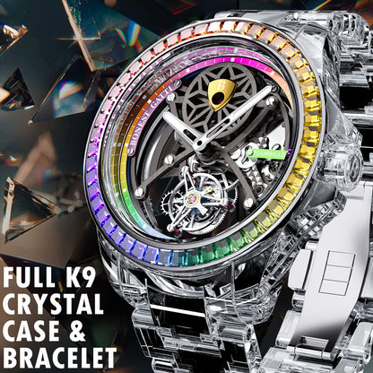 Bonest Gatti BG7002 Rainbow Tourbillon – Transparent K9 Crystal Masterpiece Watch - Top G Watches