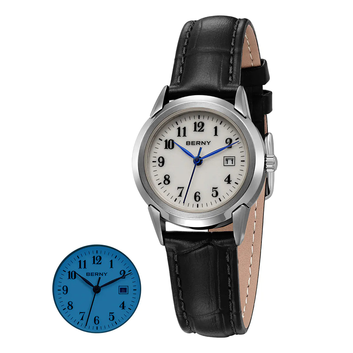 BERNY 2711VL Women's Classic Quartz Dress Watch – Leather Strap - Top G Watches