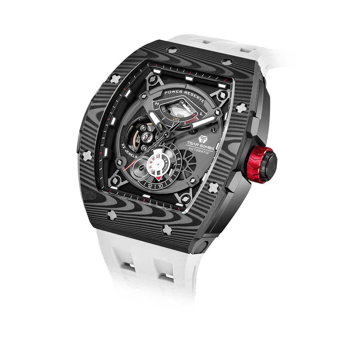 Official TSAR Bomba Carbon Fibre Automatic Kinetic Energy Watch – TB8210CF - Top G Watches