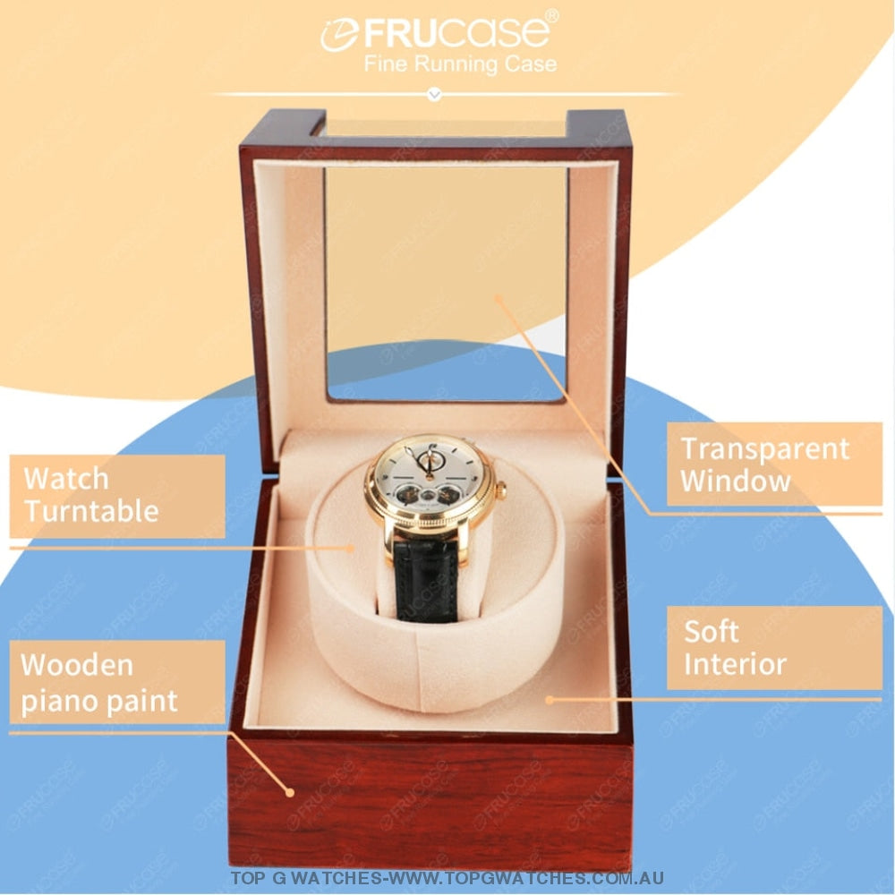 360 Auto Motion Winder Wooden Display Case - Powered By Usb Cable /Battery Mode. Watch Accessories