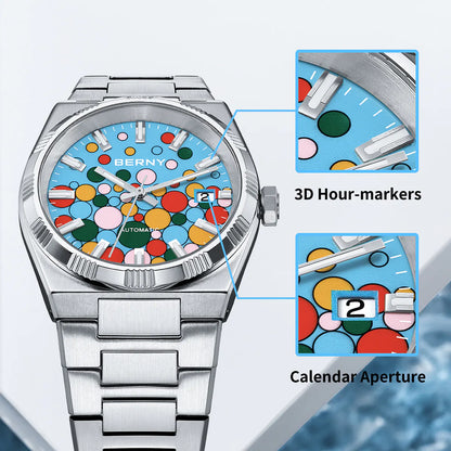 BERNY AM241M Automatic Watch – Interchangeable Bezels & Sapphire