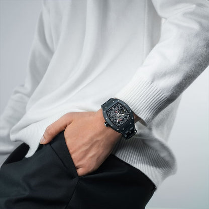 Official TSAR BOMBA Carbon Fibre Ceramic Kinetic Energy Automatic Watch – TB8212