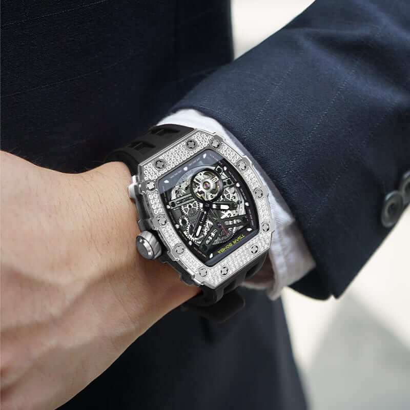 Official TSAR BOMBA Diamond Automatic Skeleton Watch – TB8208D