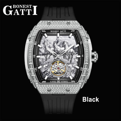 Bonest Gatti Year of the Horse BG5006 – Automatic Skeleton Zircon Bezel - Top G Watches