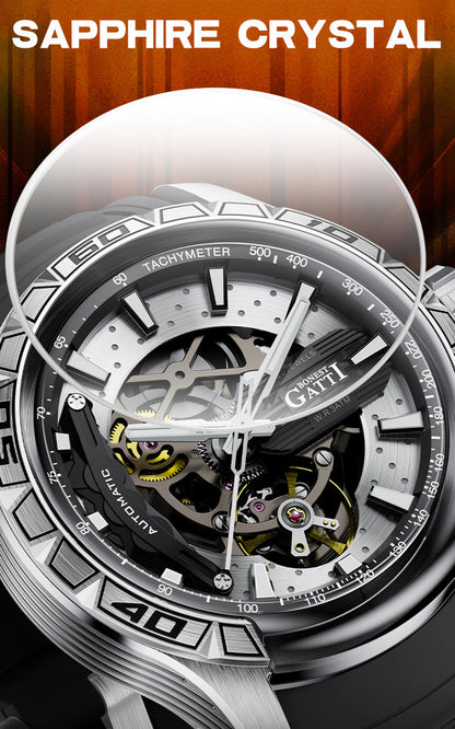 BONEST GATTI BG4005 Skeleton Automatic Men's Sports Watch