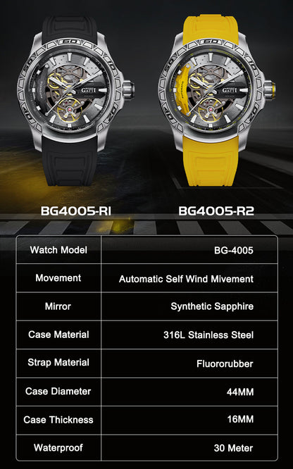 BONEST GATTI BG4005 Skeleton Automatic Men's Sports Watch
