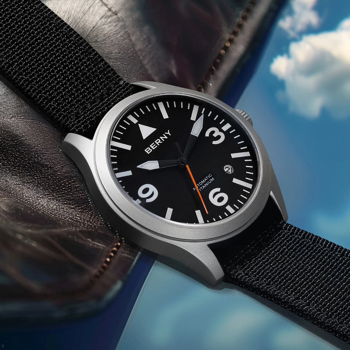 BERNY AMT143M Automatic Titanium Field Watch – Sapphire - Top G Watches