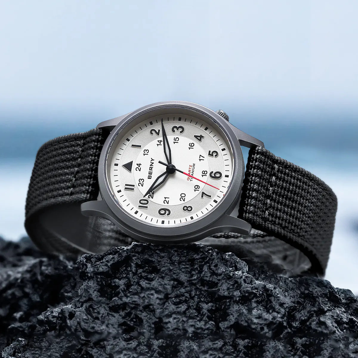 BERNY T2596M Men's Titanium Field Watch | Sapphire Crystal - MIYOTA Quartz