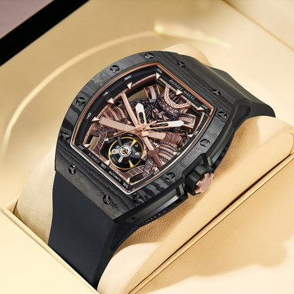 Bonest Gatti BG9008 Phantom Black – Carbon Skeleton Tourbillon Automatic Watch - Top G Watches