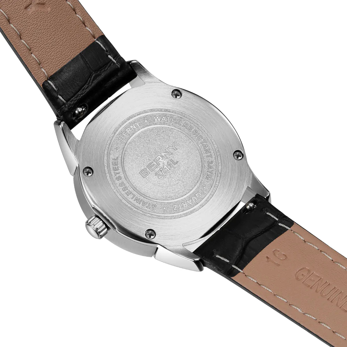 BERNY 2711VL Women's Classic Quartz Dress Watch – Leather Strap - Top G Watches
