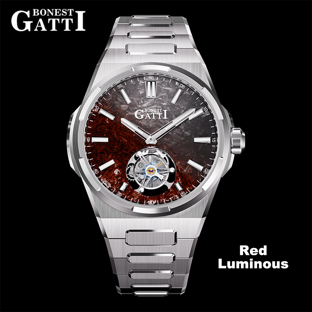 Bonest Gatti BG7006 Carbon Fiber – Luminous Tourbillon Automatic Sapphire Watch - Top G Watches