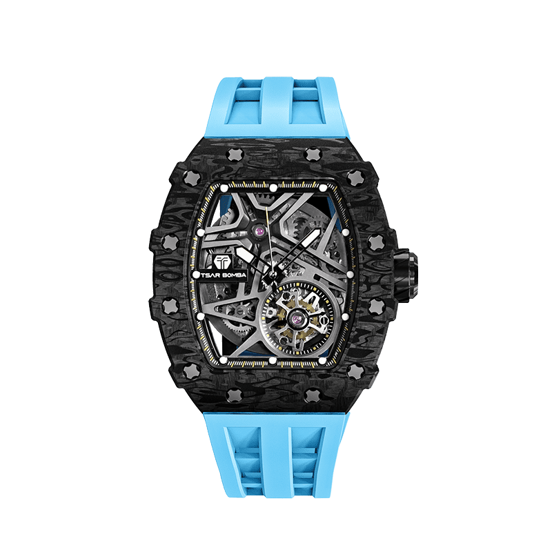 Official TSAR BOMBA Carbon Fibre Automatic Skeleton Watch – TB8209CF