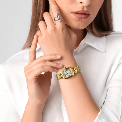 BERNY 2706VLY Women's Gold Square Quartz Dress Watch - Top G Watches