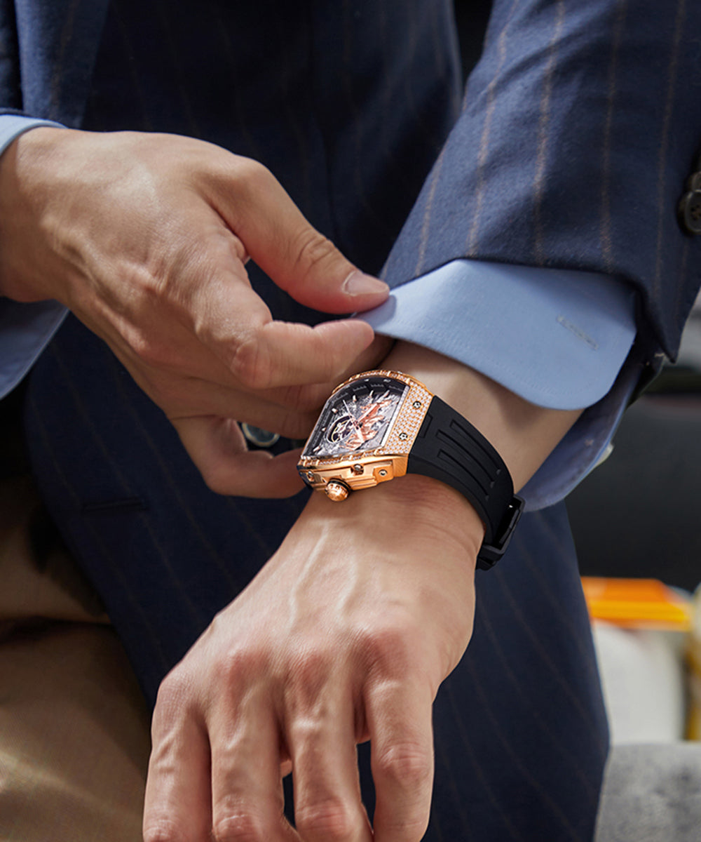 Bonest Gatti Year of the Horse BG5006 – Automatic Skeleton Zircon Bezel - Top G Watches