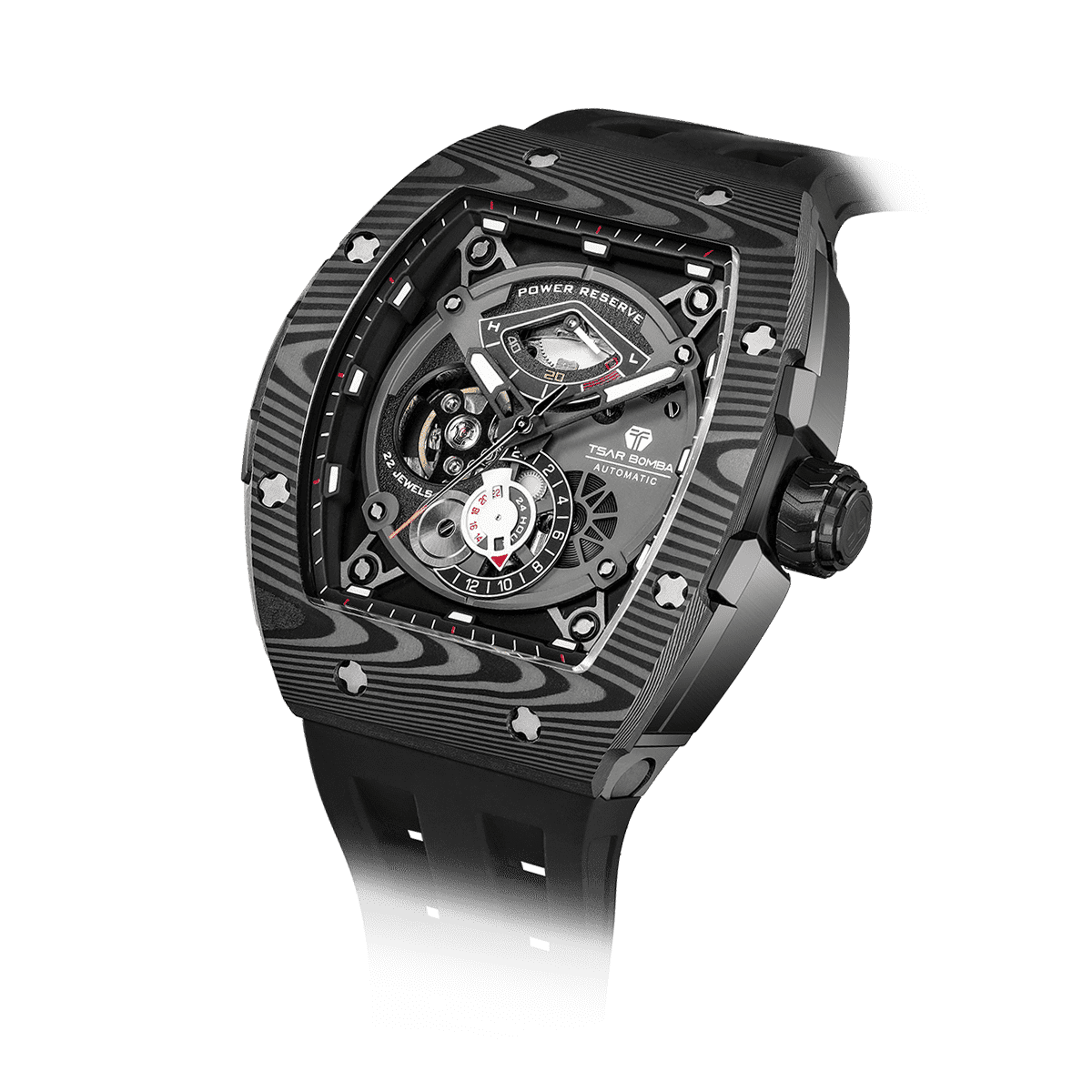 Official TSAR Bomba Carbon Fibre Automatic Kinetic Energy Watch – TB8210CF - Top G Watches