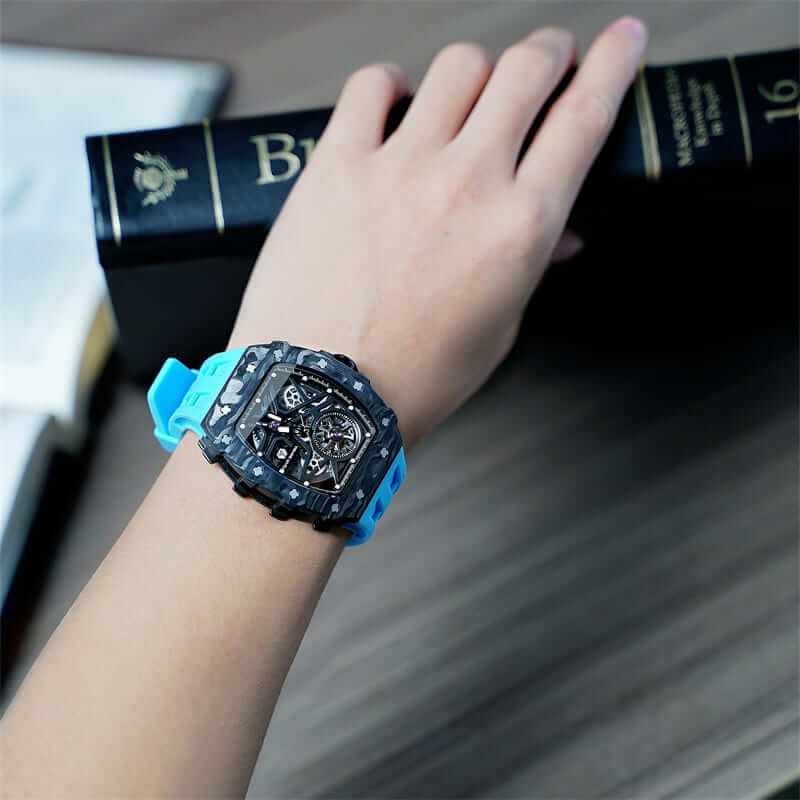 Official TSAR BOMBA Carbon Fibre Automatic Skeleton Watch – TB8209CF
