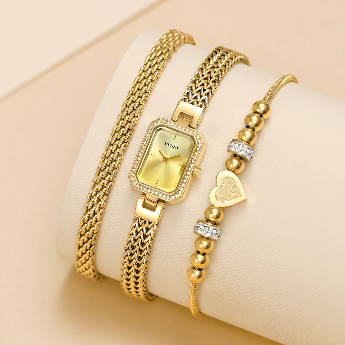 BERNY 2922L Women's Luxury Quartz Watch & Matching Bracelet Set - Top G Watches