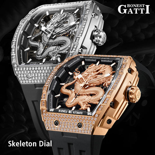 Bonest Gatti Barrel Dragon BG5605A – Automatic Mechanical Luminous Watch - Top G Watches