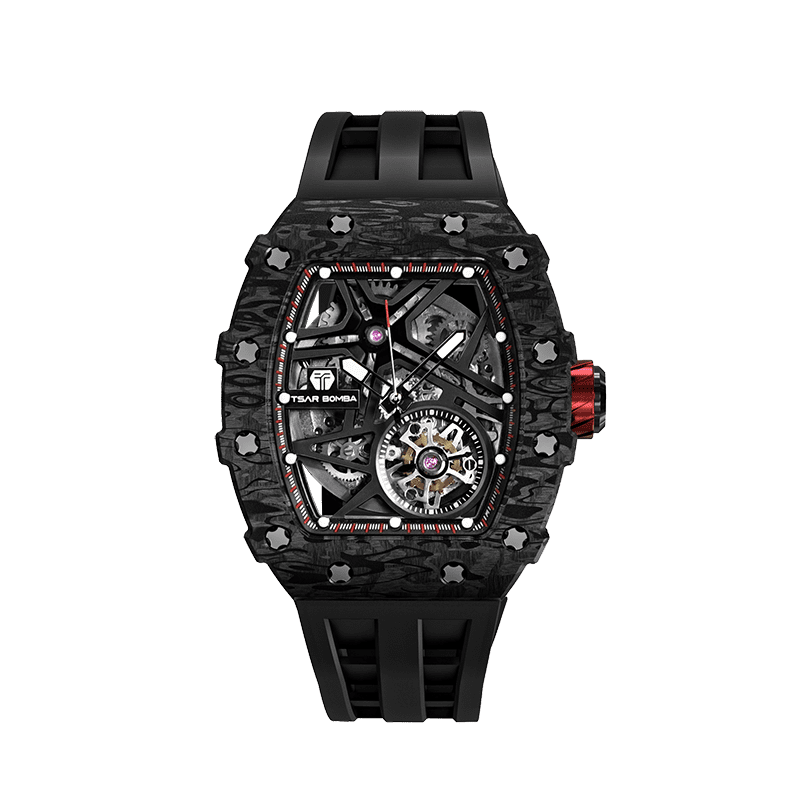 Official TSAR BOMBA Carbon Fibre Automatic Skeleton Watch – TB8209CF