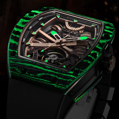 Bonest Gatti BG9008 Phantom Black – Carbon Skeleton Tourbillon Automatic Watch - Top G Watches