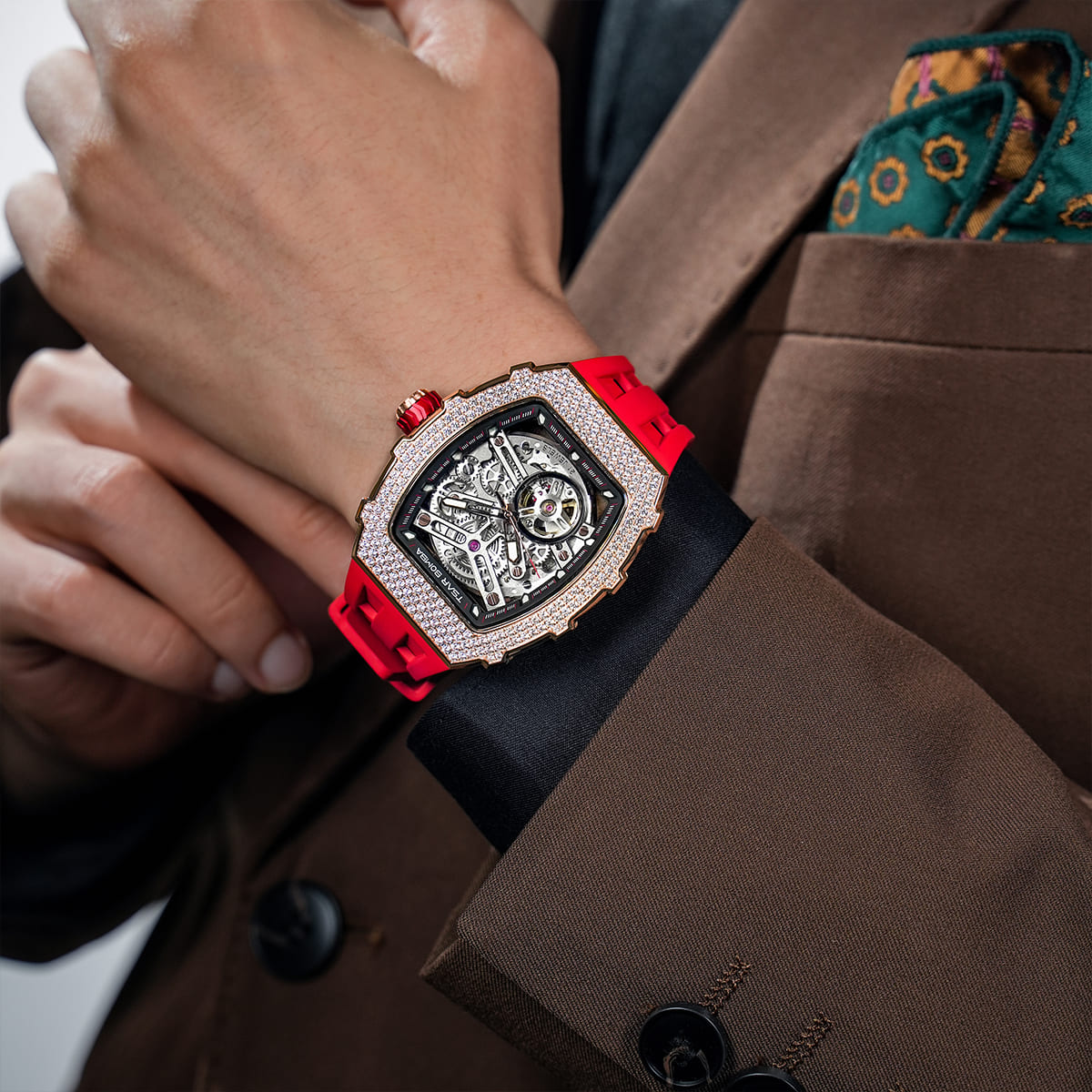 Official TSAR BOMBA Diamond Automatic Skeleton Watch – TB8208D