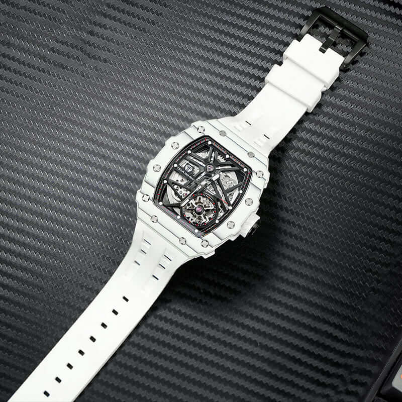 Official TSAR BOMBA Carbon Fibre Automatic Skeleton Watch – TB8209CF