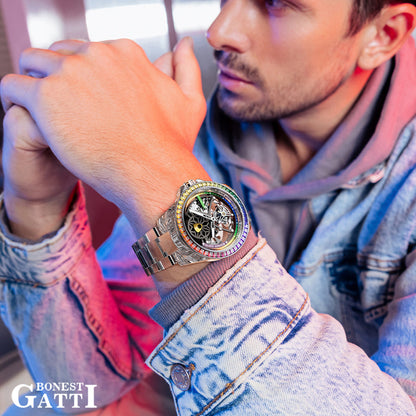 Bonest Gatti BG7002 Rainbow Tourbillon – Transparent K9 Crystal Masterpiece Watch - Top G Watches
