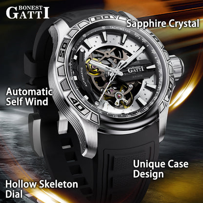 BONEST GATTI BG4005 Skeleton Automatic Men's Sports Watch