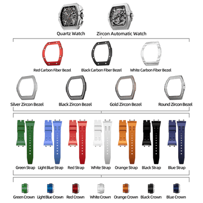 Official TSAR BOMBA TB8218D Diamond Edition – Atomic Interchangeable Automatic Watch (Multi-7 Twin Combo)