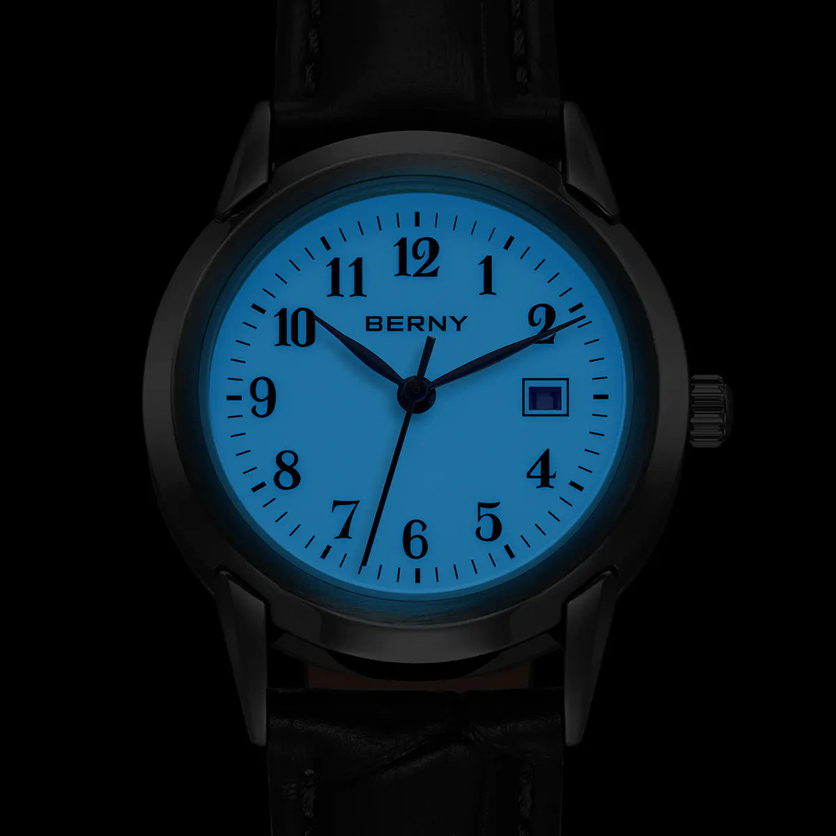 BERNY 2711VL Women's Classic Quartz Dress Watch – Leather Strap - Top G Watches