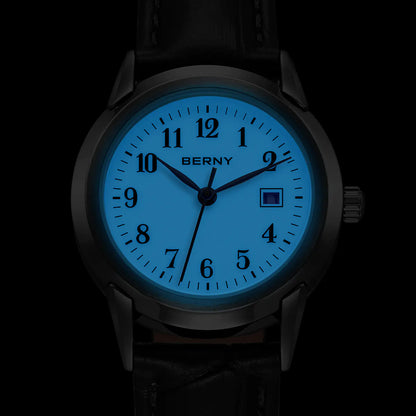 BERNY 2711VL Women's Classic Quartz Dress Watch – Leather Strap - Top G Watches