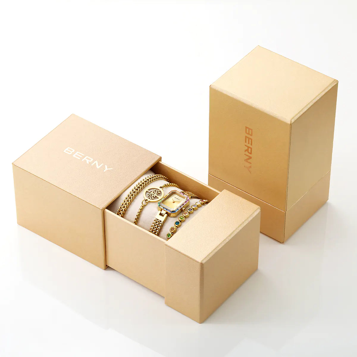 BERNY 2923L Women's Quartz Watch & Matching Bracelet Jewellery Set - Top G Watches