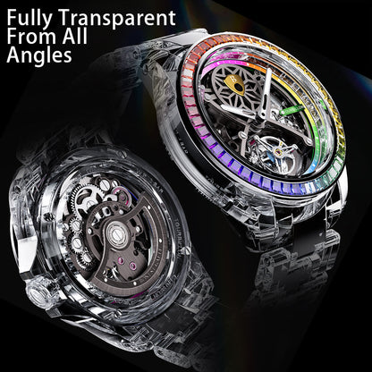 Bonest Gatti BG7002 Rainbow Tourbillon – Transparent K9 Crystal Masterpiece Watch - Top G Watches