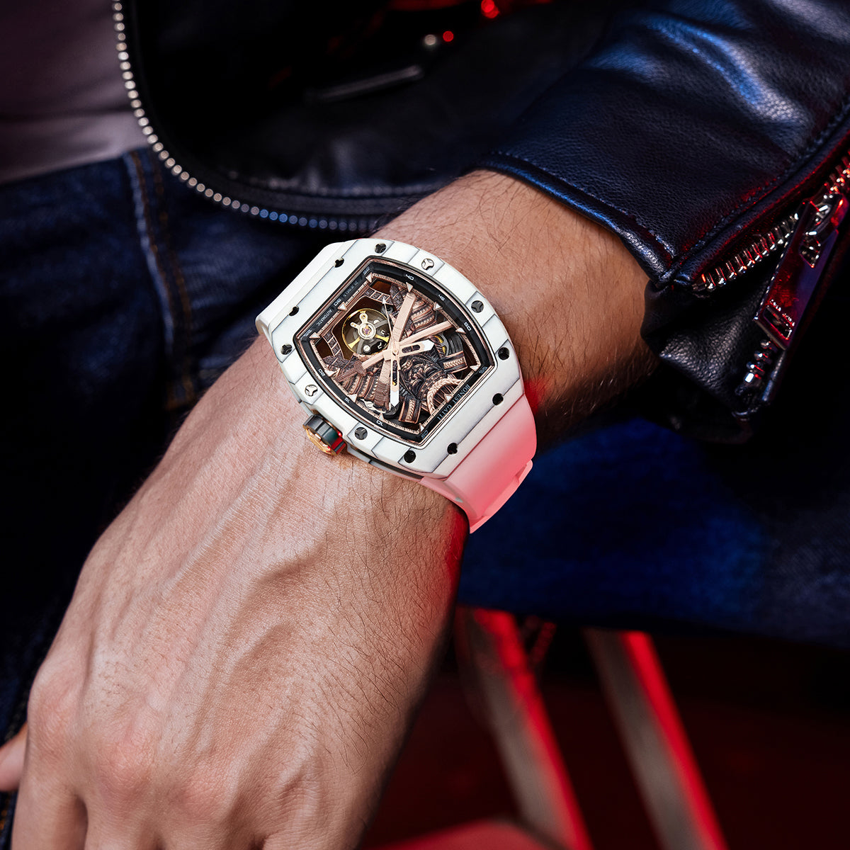 Bonest Gatti BG9008 Phantom Black – Carbon Skeleton Tourbillon Automatic Watch - Top G Watches