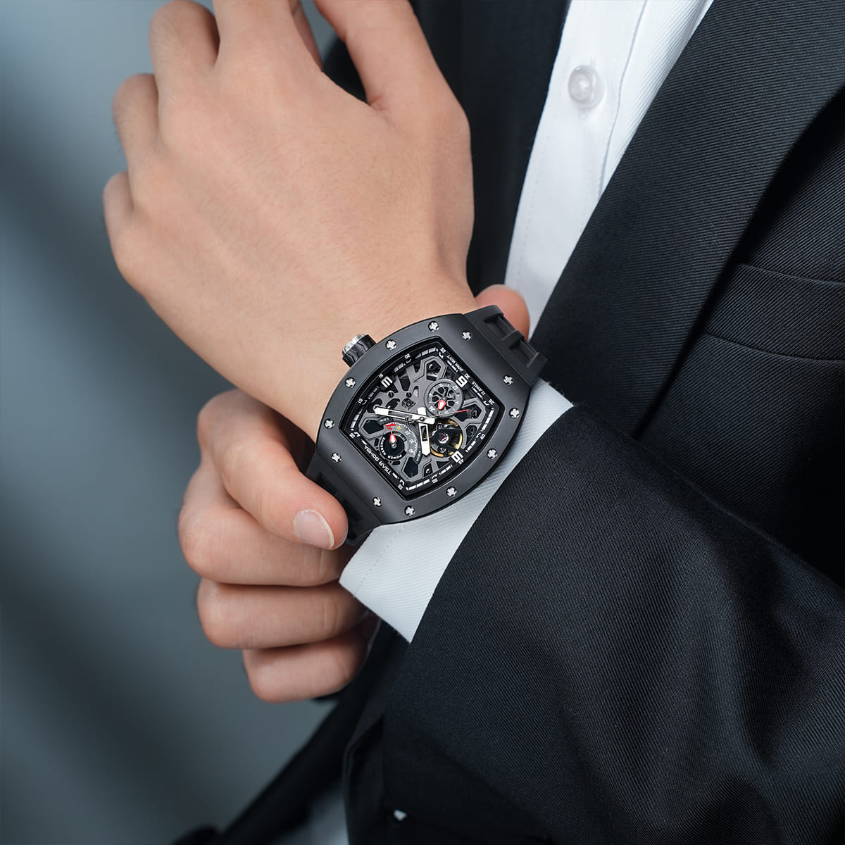 Official TSAR BOMBA Carbon Fibre Ceramic Kinetic Energy Automatic Watch – TB8212