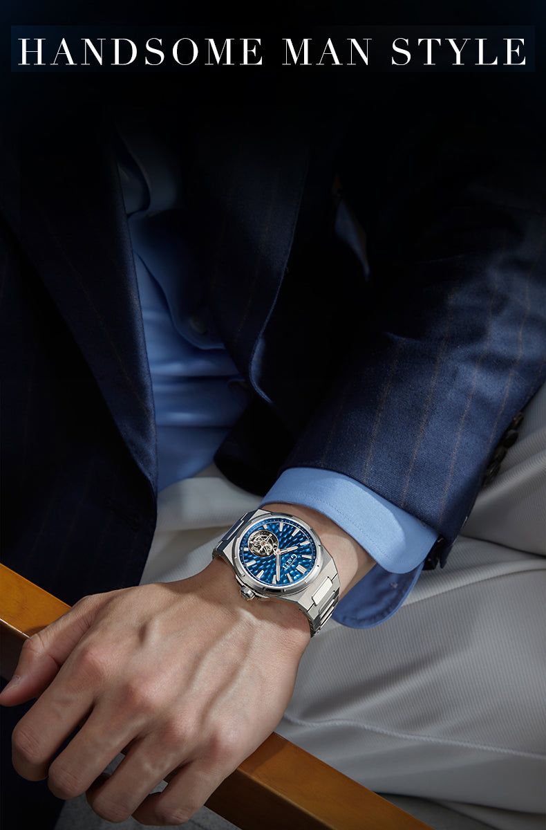 BONEST GATTI Hammer Pattern Automatic Tourbillon Watch Self Wind 80H Power Reserve Sapphire Crystal Luminous Watch BG7005 - Top G Watches