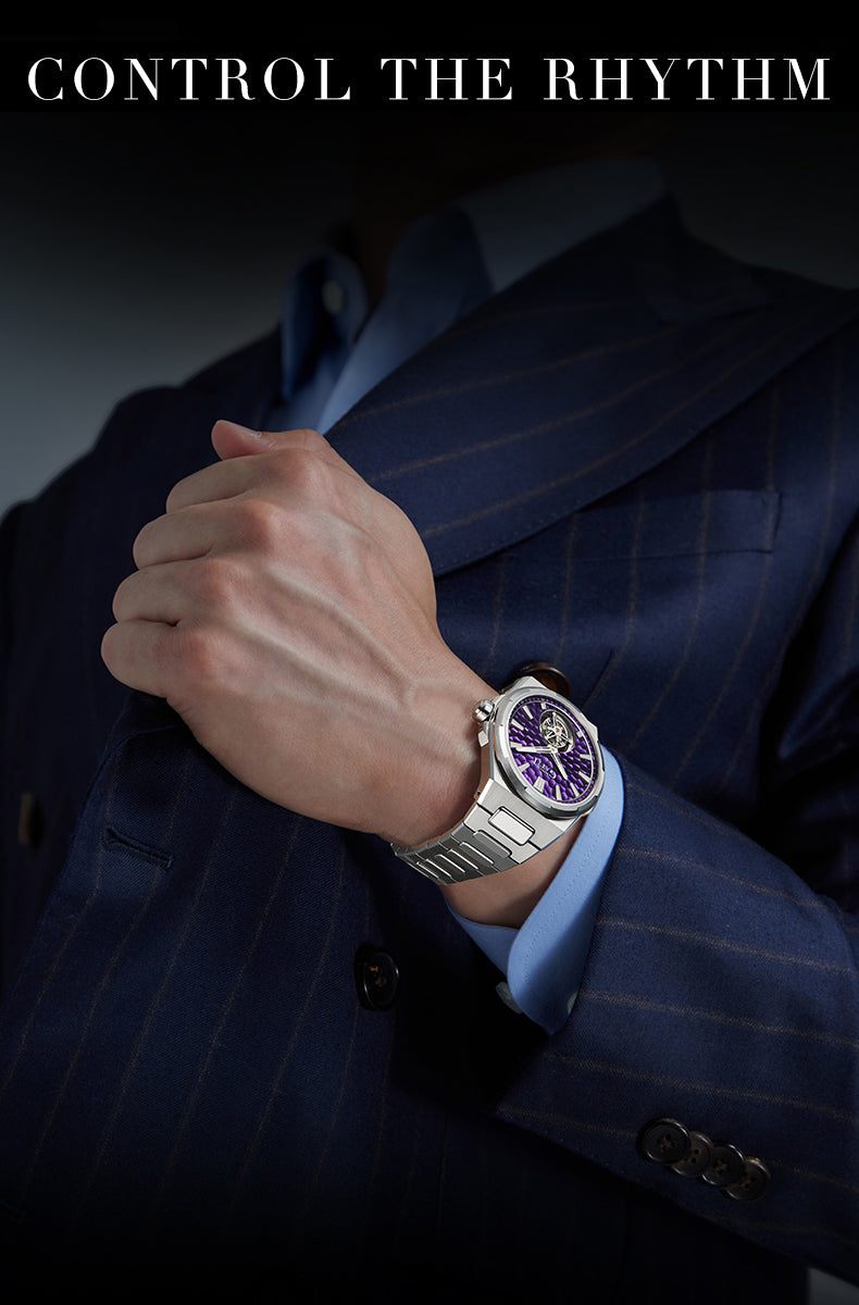 BONEST GATTI Hammer Pattern Automatic Tourbillon Watch Self Wind 80H Power Reserve Sapphire Crystal Luminous Watch BG7005 - Top G Watches