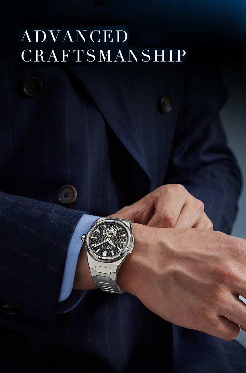 BONEST GATTI Hammer Pattern Automatic Tourbillon Watch Self Wind 80H Power Reserve Sapphire Crystal Luminous Watch BG7005 - Top G Watches