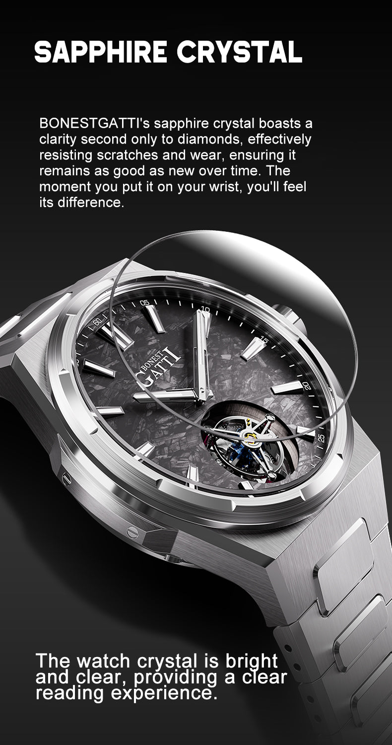Bonest Gatti BG7006 Carbon Fiber – Luminous Tourbillon Automatic Sapphire Watch - Top G Watches