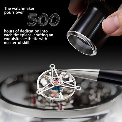 BONEST GATTI Tourbillon K9 Crystal Transparent Case Tonneau watch Skeleton Movement  Watch Fluororubber Strap BG7001 - Top G Watches