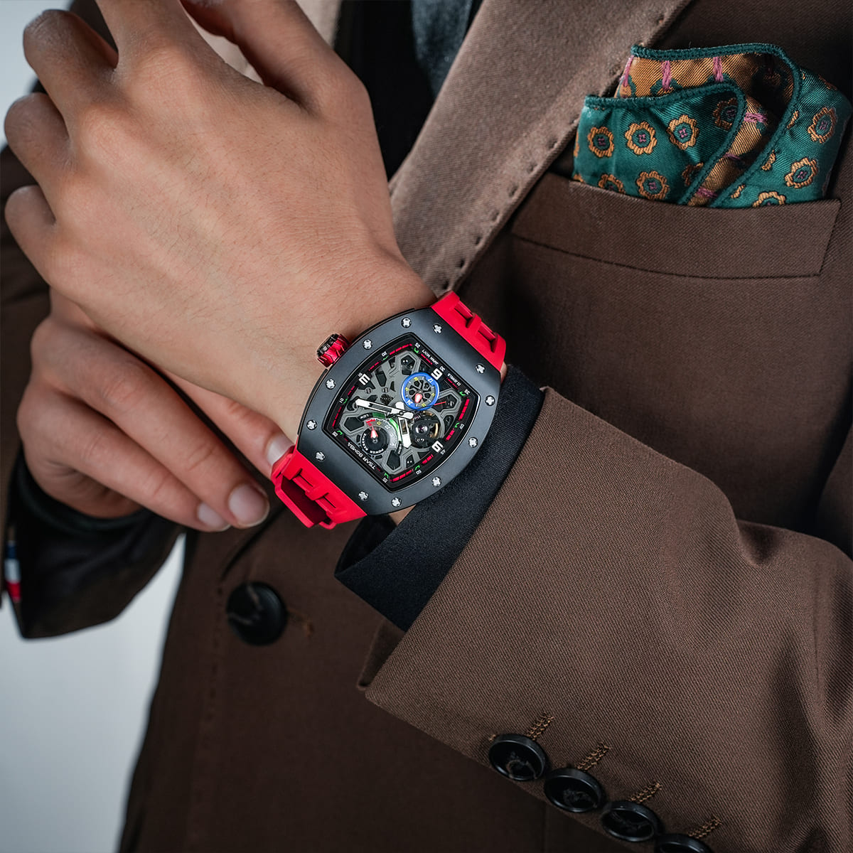 Official TSAR BOMBA Carbon Fibre Ceramic Kinetic Energy Automatic Watch – TB8212